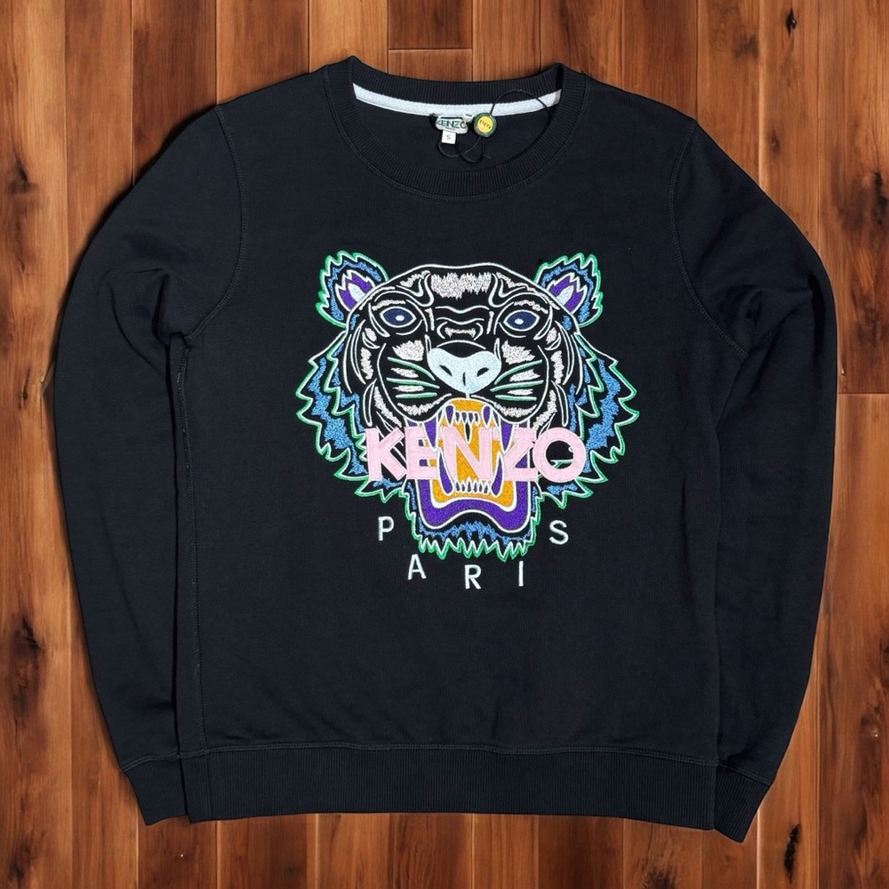 Kenzo Classic Tiger Crewneck Sweater Women‎ Small Black - Streetwear Designer